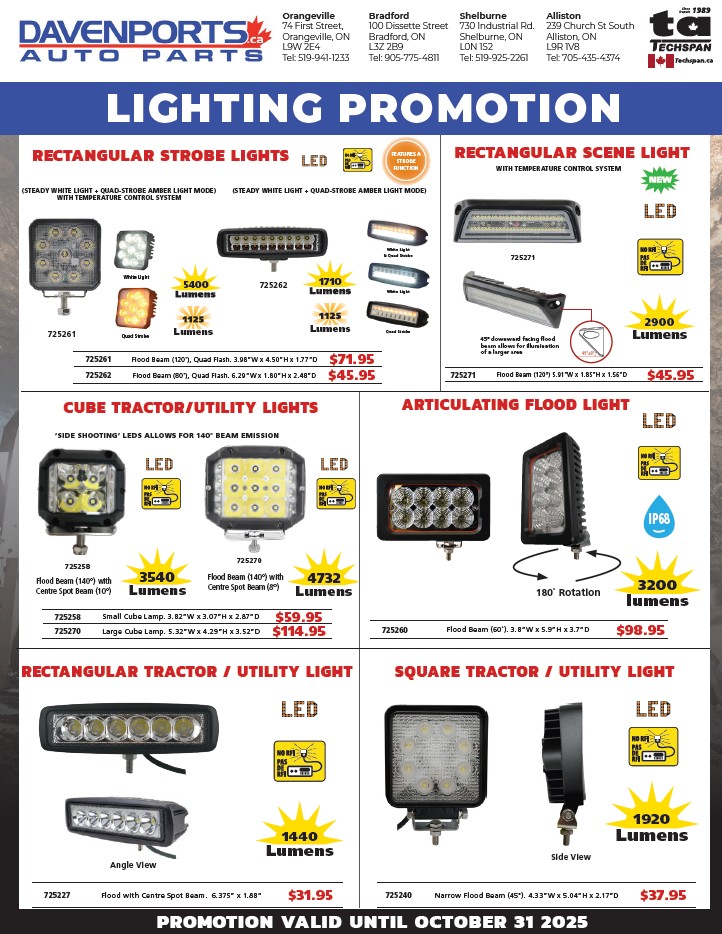 Davenports Fall Lighting Specials!
