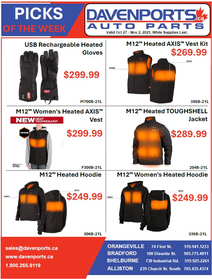 Davenports Picks of the Week – October 27 - Nov 2, 2025