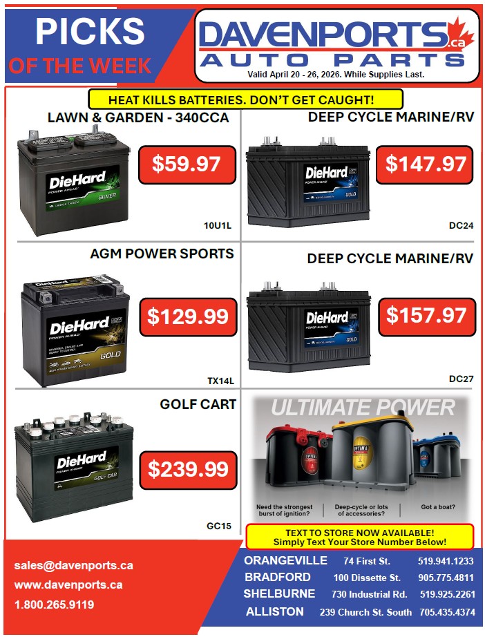 Davenports Picks of the Week – April 20 – 26, 2026